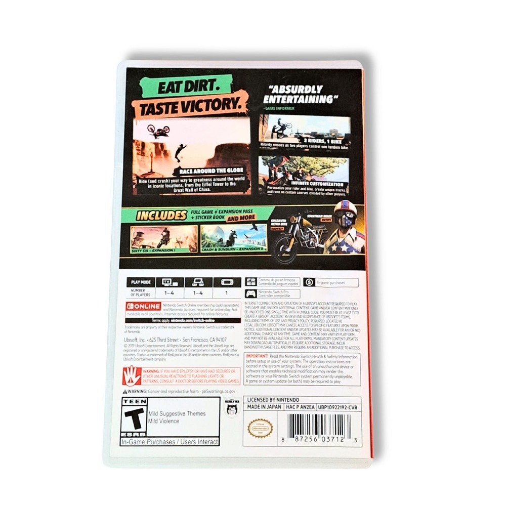 Ubisoft Trials Rising Gold Edition Nintendo Switch Game Expansion Pass Stickers - Picture 2 of 4